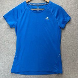 Adidas Climalite Womens Blue Gray Logo T-Shirt Size Medium